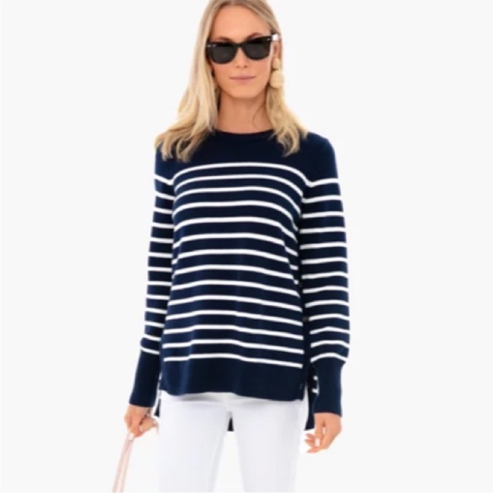 Tuckernuck Navy Stripe Bar Harbor Sweater. Size XS